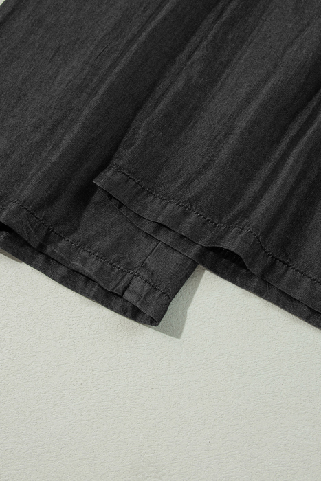 Side Pockets High Waist Wide Leg Lightweight Jeans-Like Pants | S-XXL