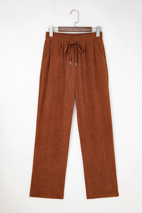 Cozy Season Babe Elastic Waist Corduroy Pants with Pockets | S-XL