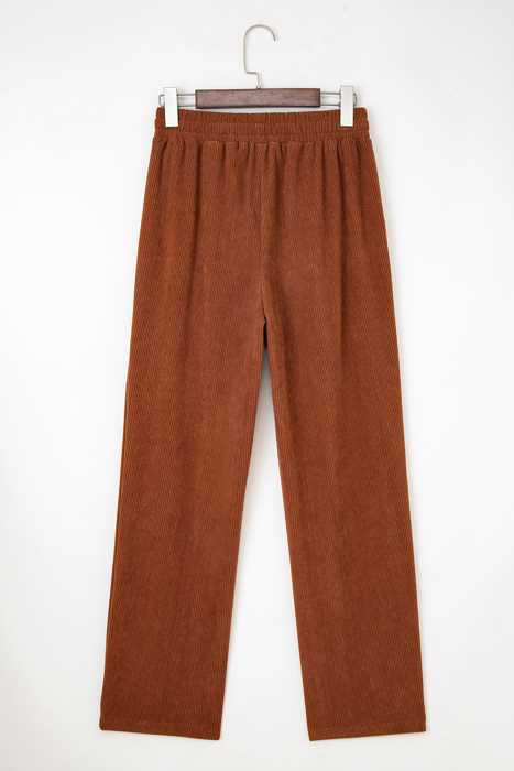 Cozy Season Babe Elastic Waist Corduroy Pants with Pockets | S-XL