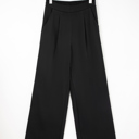  Pull On Pleated Detail High Elastic Waist Loose Straight Pants with Pockets | S- XL