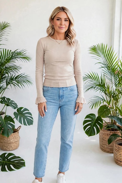 Dainty Bloom Lace Cuff Top | S-XL