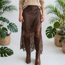  Serelle Patchwork Hem Lace Skirt | S-XL