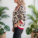  Leopard Print V-Neck Ribbed Sweater | S-XL