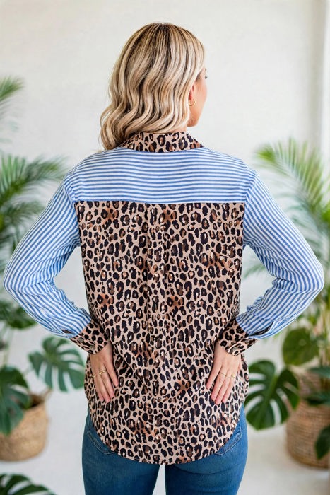 Safari Chic Patchwork Button Shirt | S-XL