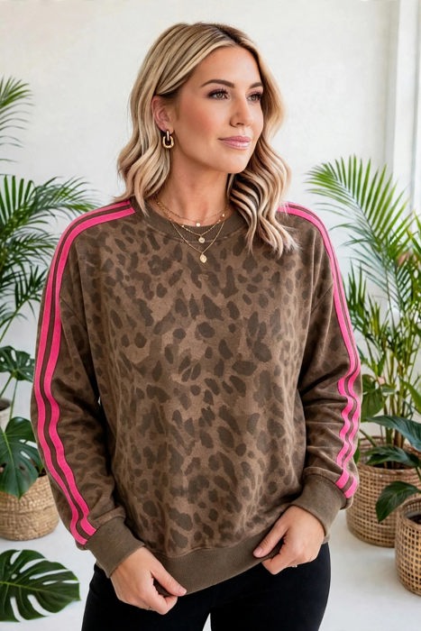 Spotted & Striped Cozy Pullover Sweatshirt | S-XL