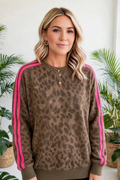 Spotted & Striped Cozy Pullover Sweatshirt | S-XL