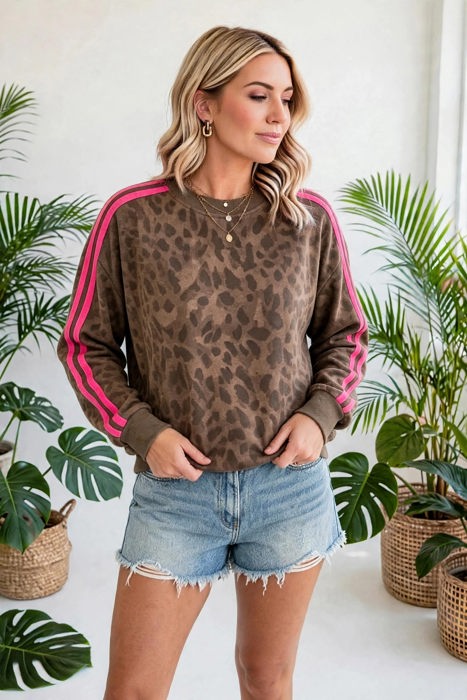 Spotted & Striped Cozy Pullover Sweatshirt | S-XL