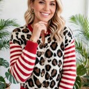 Cozy Crush Leopard Stripe Cropped Cardigan | S - XL