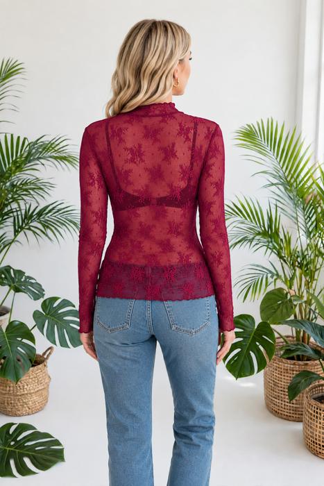 Autumn Bloom Sheer Lace Top | S-L