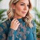  Autumn Bloom Sheer Lace Top | S-L