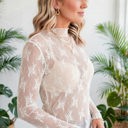  Autumn Bloom Sheer Lace Top | S-L