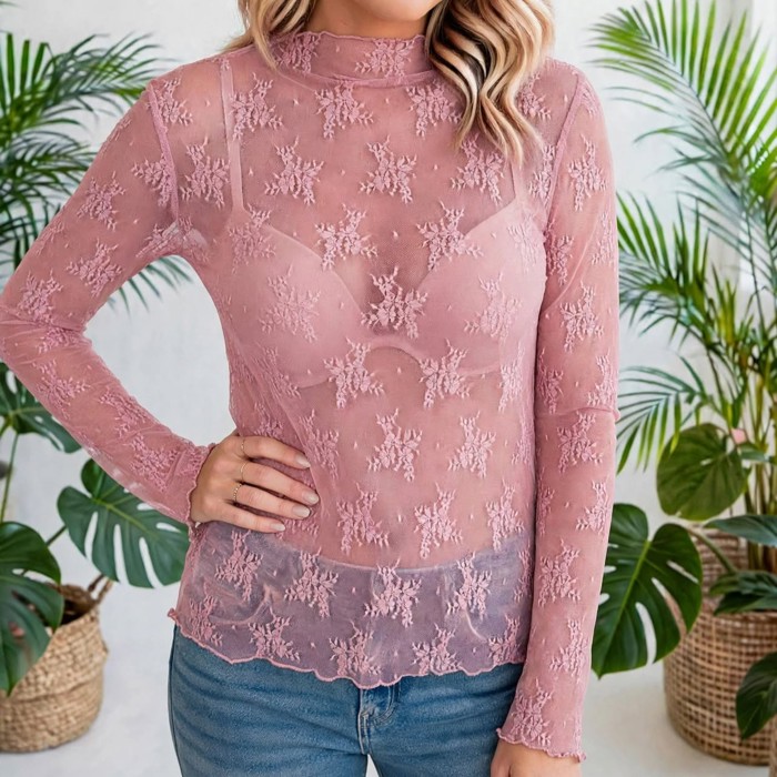 Autumn Bloom Sheer Lace Top | S-L