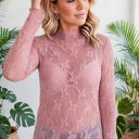  Autumn Bloom Sheer Lace Top | S-L
