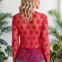  Autumn Bloom Sheer Lace Top | S-L