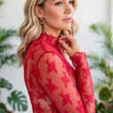  Autumn Bloom Sheer Lace Top | S-L