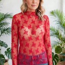  Autumn Bloom Sheer Lace Top | S-L