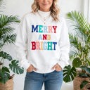  MERRY AND BRIGHT Cozy Letter Sweatshirt | S-XL