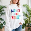  MERRY AND BRIGHT Cozy Letter Sweatshirt | S-XL
