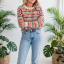  Polka Dot Striped Drop-Shoulder Sweater | S-XL