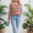  Polka Dot Striped Drop-Shoulder Sweater | S-XL