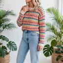  Polka Dot Striped Drop-Shoulder Sweater | S-XL