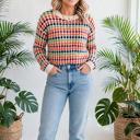  Polka Dot Striped Drop-Shoulder Sweater | S-XL