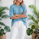  Vela Exposed Seam Detail Half Sleeve Sweater | S-XL