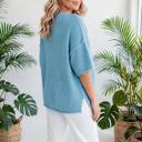  Vela Exposed Seam Detail Half Sleeve Sweater | S-XL