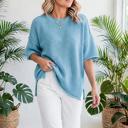  Vela Exposed Seam Detail Half Sleeve Sweater | S-XL