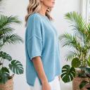  Vela Exposed Seam Detail Half Sleeve Sweater | S-XL