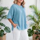  Vela Exposed Seam Detail Half Sleeve Sweater | S-XL