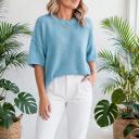  Vela Exposed Seam Detail Half Sleeve Sweater | S-XL