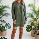  Cozy Cable Knit Sweater Dress | S-XL