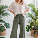  Washed Seam Drawstring Leg Flare Pants | S-XL