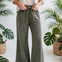 Washed Seam Drawstring Leg Flare Pants | S-XL