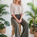  Washed Seam Drawstring Leg Flare Pants | S-XL