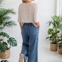  Washed Seam Drawstring Leg Flare Pants | S-XL