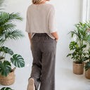  Washed Seam Drawstring Leg Flare Pants | S-XL