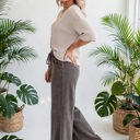  Washed Seam Drawstring Leg Flare Pants | S-XL