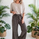 Washed Seam Drawstring Leg Flare Pants | S-XL