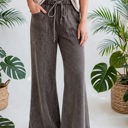  Washed Seam Drawstring Leg Flare Pants | S-XL