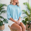  Marlow Scalloped Hem 3/4 Sleeve Sweater | S-XL