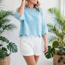  Marlow Scalloped Hem 3/4 Sleeve Sweater | S-XL