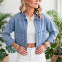  Blue Belle Studded Zipper Denim Jacket | S-XL