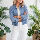  Blue Belle Studded Zipper Denim Jacket | S-XL