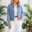  Blue Belle Studded Zipper Denim Jacket | S-XL