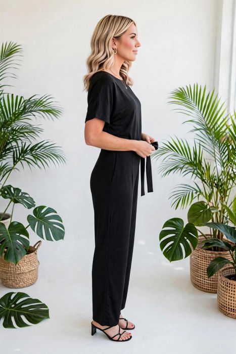 Elevé Grace Belted Jumpsuit | S-2XL