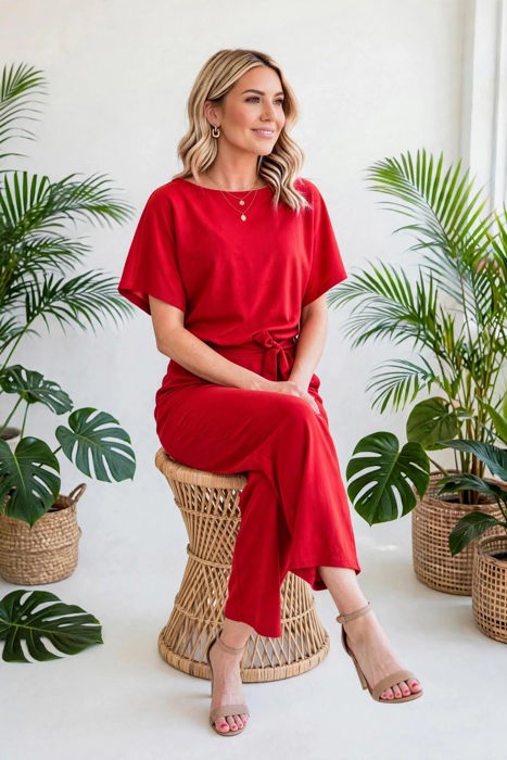 Elevé Grace Belted Jumpsuit | S-2XL