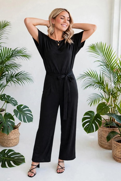 Elevé Grace Belted Jumpsuit | S-2XL