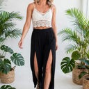  Open Leg Mid Waist Pants | S-XL